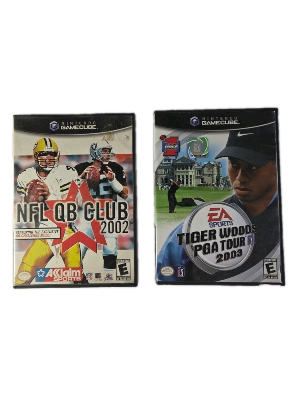Nintendo GameCube Sports Lot: Tiger Woods PGA Tour 2003 + NFL QB Club 2002